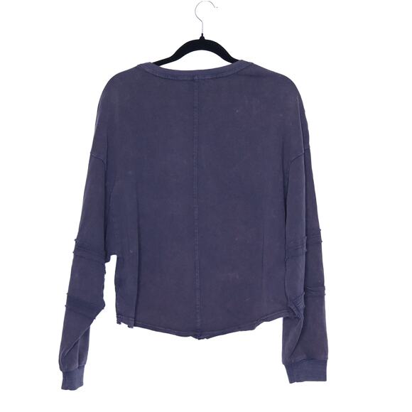 OLI & HALI Acid Wash Exposed Seam Sweatshirt Black Oversized Casual Women's M - Picture 2 of 13